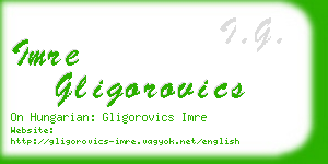 imre gligorovics business card